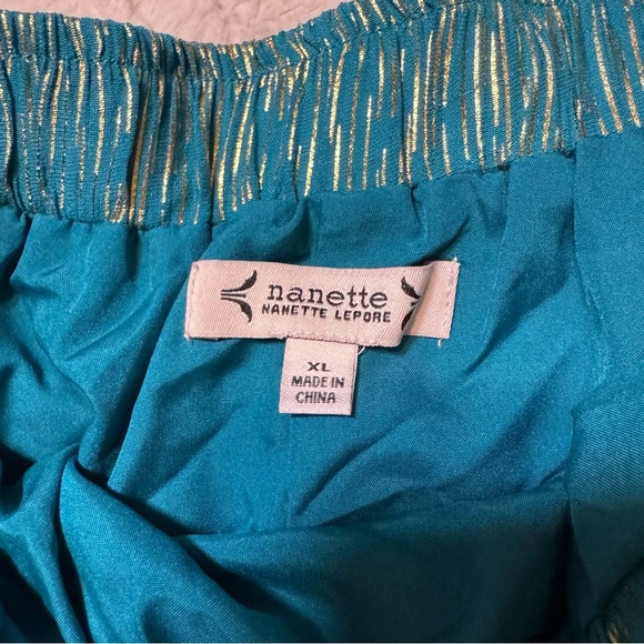 Nanette Metallic Blue & Gold Fairy Skirt XL boho flowy retro - Picture 6 of 6